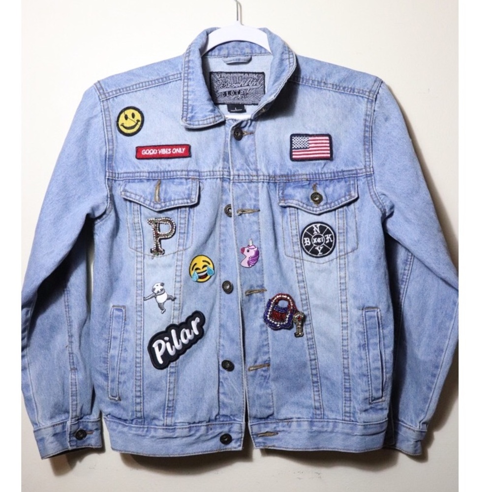 Brooklyn Cloth, Flag Born Free Patch Denim Jacket